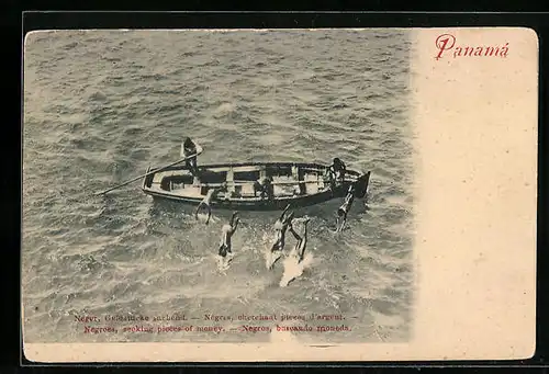 AK Panama, Jugendliche tauchen nach Geldstücken