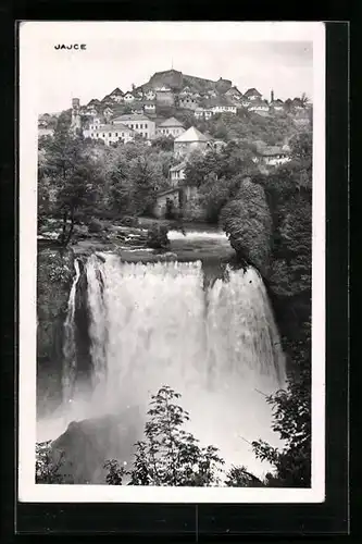 AK Jajce, Ortsansicht mit Wasserfall