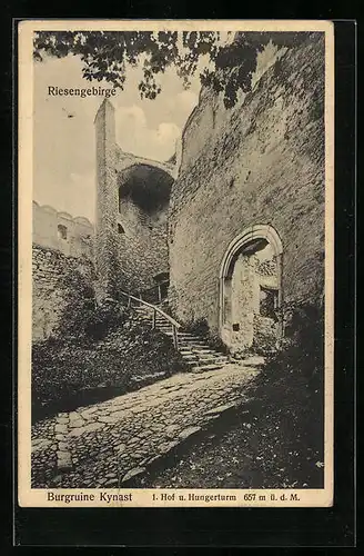 AK Kynast, Burgruine, 1. Hof und Hungerturm