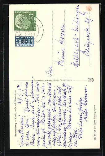 AK Ravensburg, Kirchstrasse mit Blaserturm