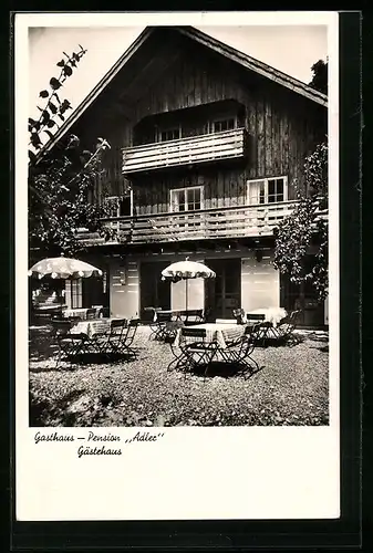 AK Vogt /Württ., Gasthaus Pension Adler A. Liebhart mit Garten