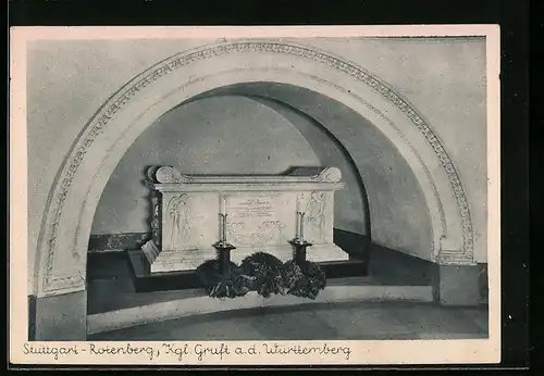 AK Stuttgart-Rotenberg, Gruft auf dem Württemberg, Innenansicht