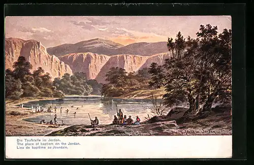 Künstler-AK Bethanien /Jordan, Die Taufstelle im Jordan