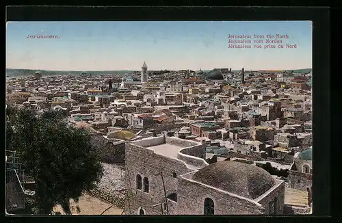 AK Jerusalem, Ortsansicht von Norden