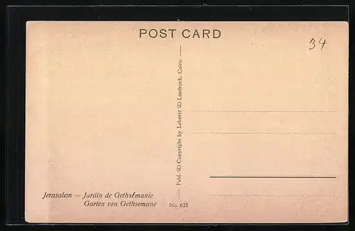 AK Jerusalem, Garten von Gethsemane
