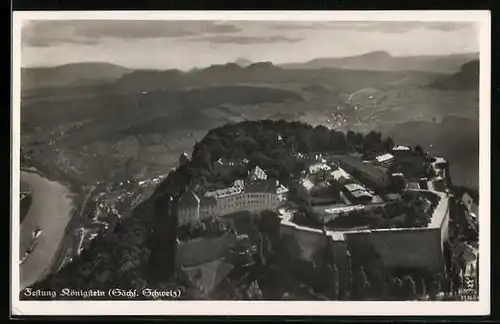 AK Königstein /Sächs. Schweiz, Blick auf Festung