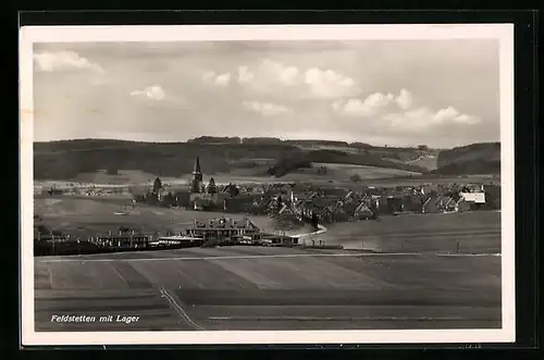 AK Feldstetten, Ortsansicht mit Lager