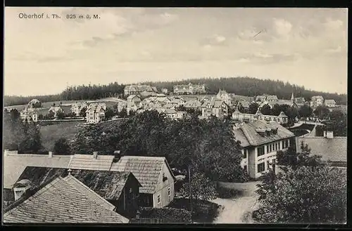 AK Oberhof i. Th., Ortschaft aus der Vogelschau