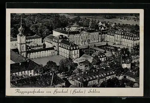 AK Bruchsal /Baden, Schloss vom Flugzeug aus