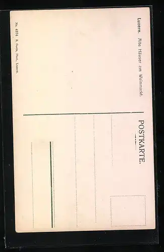 AK Luzern, Alte Häuser am Weinmarkt