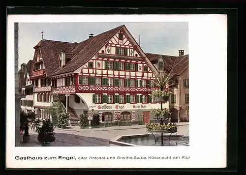 AK Küssnacht am Rigi, Gasthaus zum Engel, alter Ratsaal und Goethe-Stube