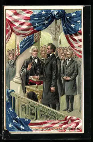 Präge-Lithographie Inauguration of Abraham Lincoln