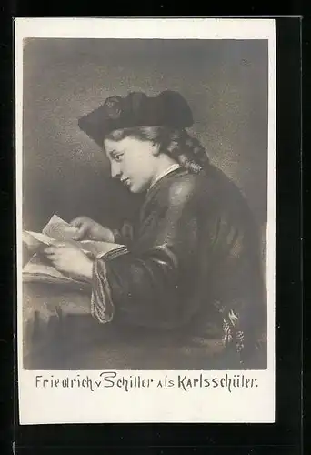 Künstler-AK Friedrich v. Schiller als Karlsschüler