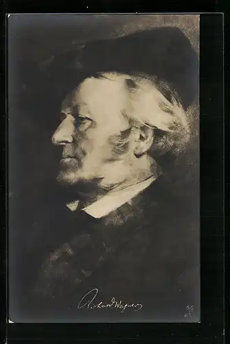 AK Richard Wagner mit Hut von der Seite gesehen