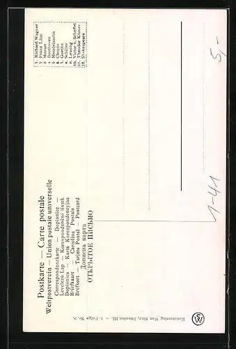 AK Gotthold Ephraim Lessing, Portrait mit Perücke