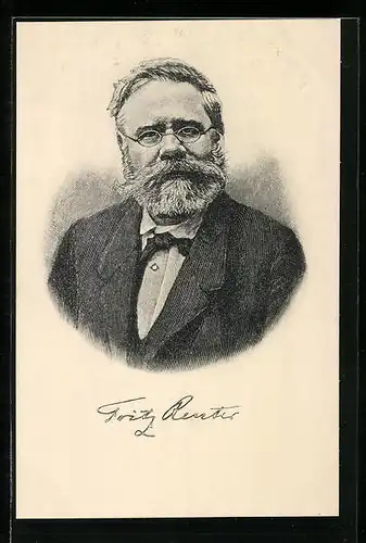 AK Portrait Dichter Fritz Reuter