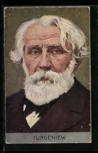 AK Iwan Sergejewitsch Turgenew, Bildnis des Dichters mit weissem Vollbart