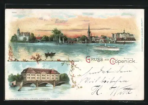 Lithographie Berlin-Köpenick, 2 Ortsansichten