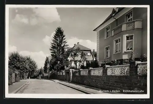 AK Durlach i. B., Villen in der Richthofenstrasse