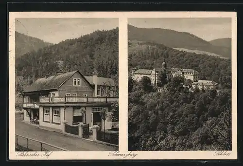 AK Schwarzburg /Thür. Wald, Gasthaus Sächsicher Hof, Schloss