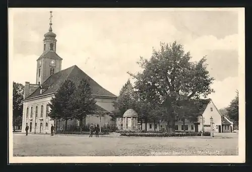 AK Wendisch-Buchholz, Marktplatz, Kirche