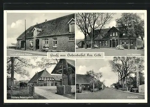 AK Hohenbostel /Kr. Celle, Gasthaus, Geschäftshaus Siebels, Hof Nieders