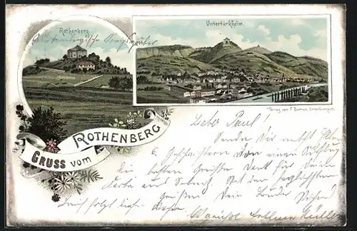 Lithographie Rothenberg, Untertürkheim, Panorama