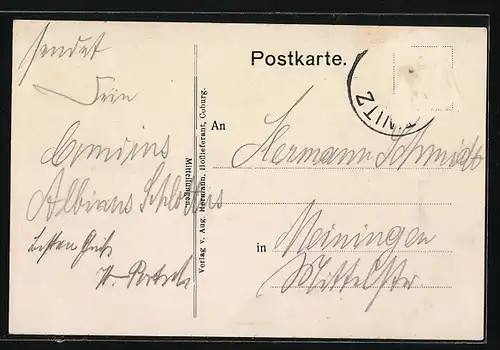 AK Mitwitz, Hauptstrasse mit Gasthof Bub, Unteres Schloss