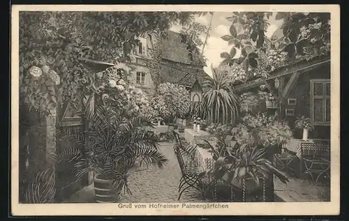 AK Hofheim a. T., Gasthof Landsberg, Hofheimer Plamengärtchen