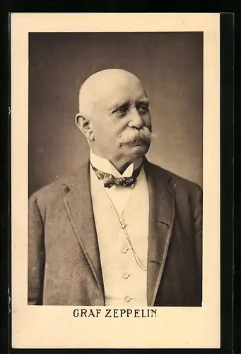 AK Portrait vom Graf Zeppelin im Anzug