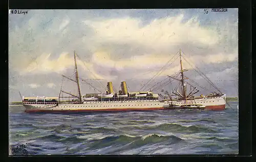 AK Passagierschiff SS Preussen vor Anker liegend