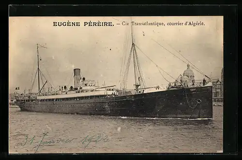 AK Passagierschiff Eugène Péréire, Cie Transatlantique