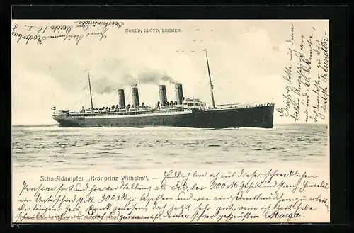 AK Schnelldampfer Kronprinz Wilhelm