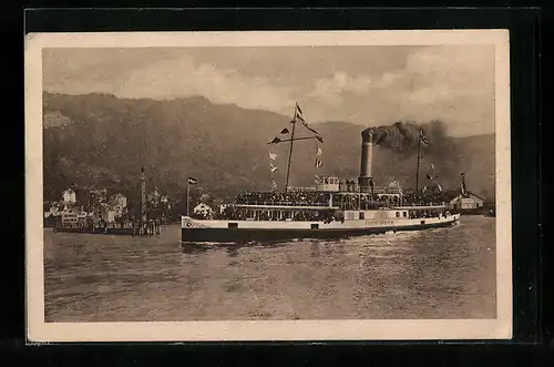 AK Bodensee-Dampfer Stadt Bregenz in Flaggengala