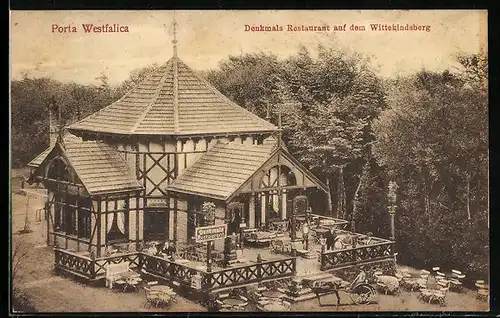 AK Porta Westfalica, Denkmals Restaurant auf dem Wittenkindsberg
