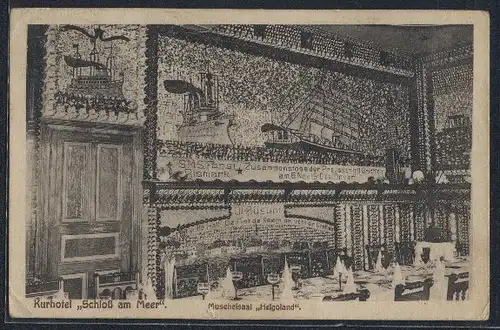 AK Büsum, Hotel Schloss am Meer, Besitzer Egg. Johannsen, Muschelsaal Helgoland