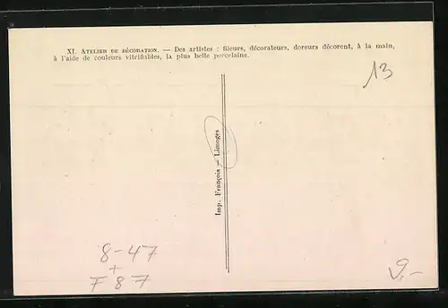 AK Limoges, Atelier de Décoration, Porzellan