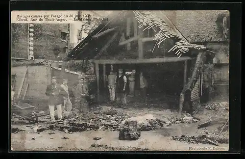 AK Elbeuf, Rue du Thuit-Anger, La Maison Profichel, Unwetter