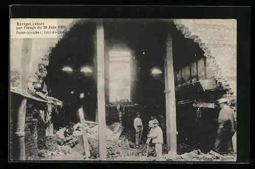 AK Elbeuf, Ravages causés par l`orage du 30 Juin 1908