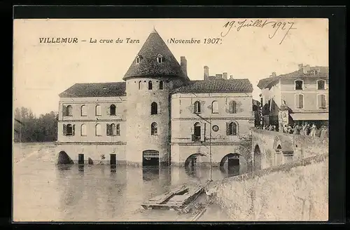 AK Villemur, La crue du Tarn, Hochwasser