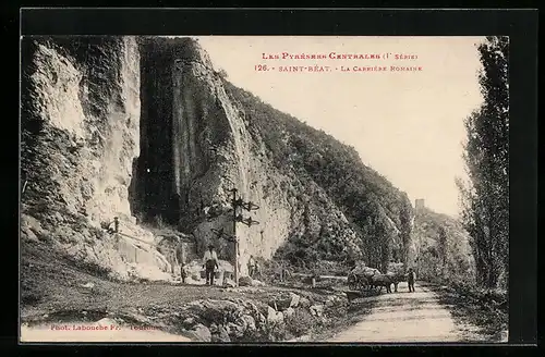 AK Saint-Béat, la Carrière Romaine, Steinbruch