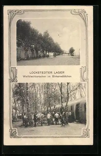 AK Lockstedt, Lockstedter Lager, Wellblechbaracken im Birkenwäldchen