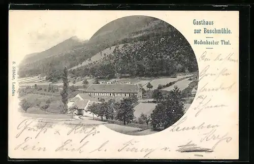 AK Burrweiler, Blick auf die Wein- und Bierwirtschaft Gasthaus zur Buschmühle