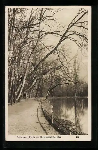 AK München, Partie im Park am Kleinhesseloher See