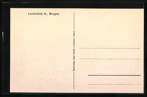 AK Lauterbach, Strassenpartie am Burgtor