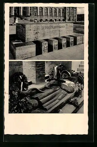 AK München, Kriegerdenkmal vor dem Armeemuseum