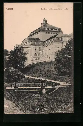 AK Cassel, Karlsaue m. neuem Kgl. Theater