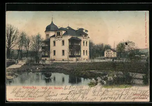 AK Kreischa, Blick auf die Villa Dr. Bartels