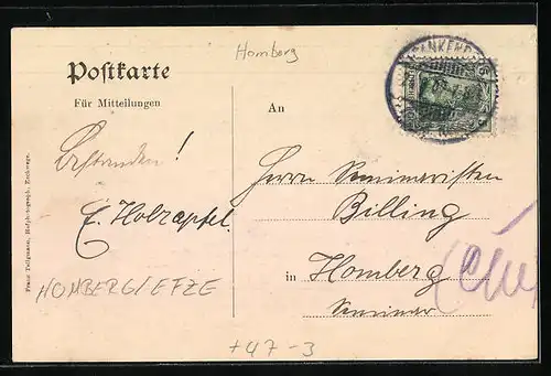 AK Homberg, Abschiedskommers August 1907