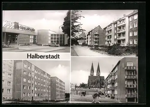 AK Halberstadt / Harz, Dom, Lindenweg, Clara Zetkin-Ring, Einkaufszentrum